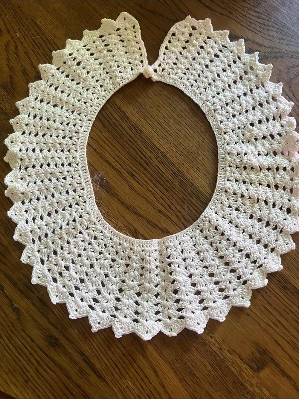 Vintage Crocheted Lace Peter Pan Collar in Cream